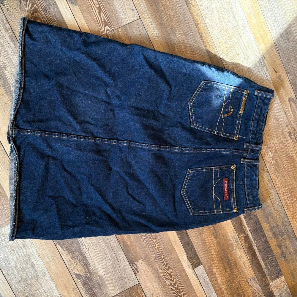 Jordache Dark Blue Denim Midi Skirt - Picture 4 of 7